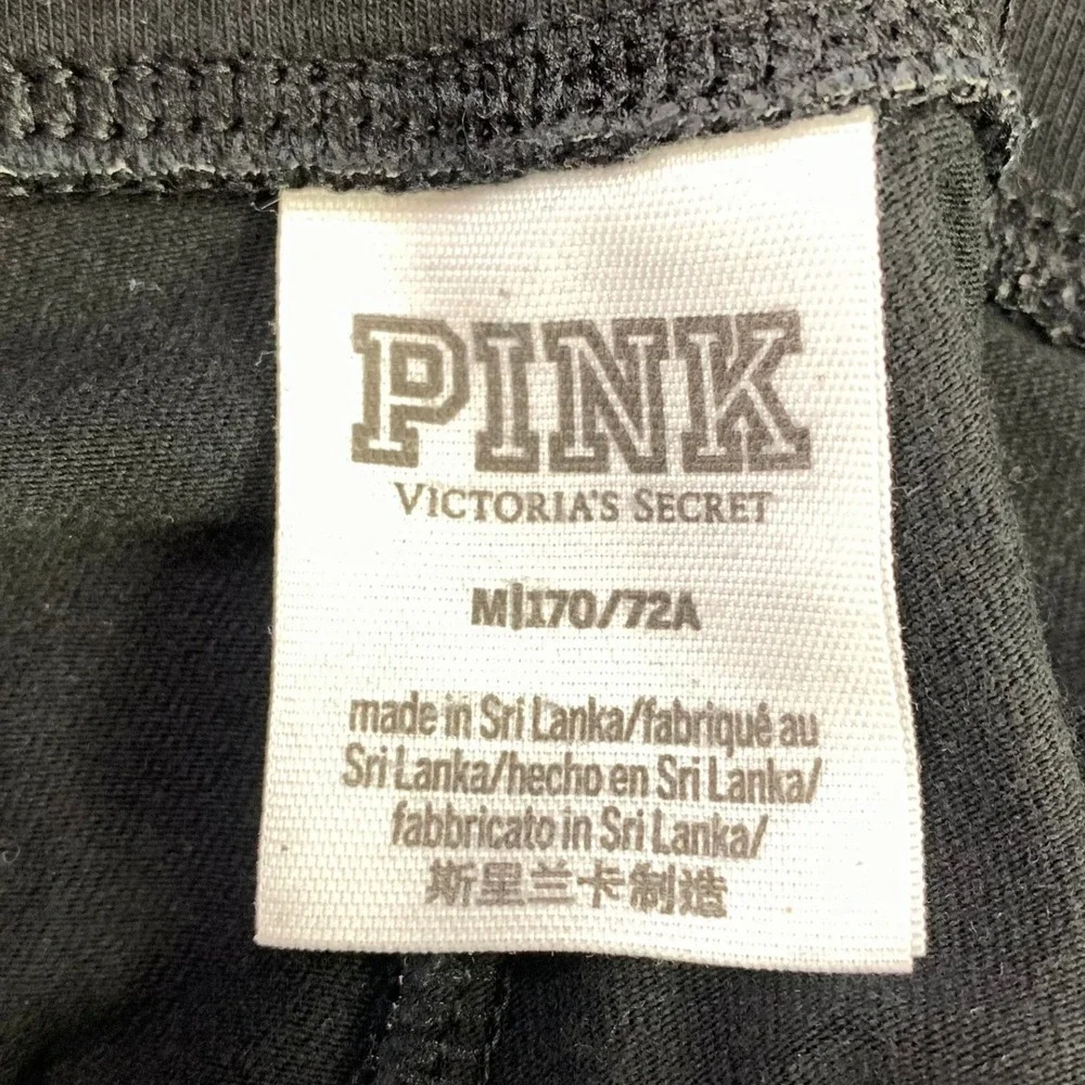 Pink Victoria's Secret Leggings Womens Medium Black Graphic Love Pink Activewear
